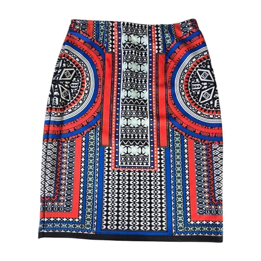 Valerie Stevens Geo Print Pencil Skirt